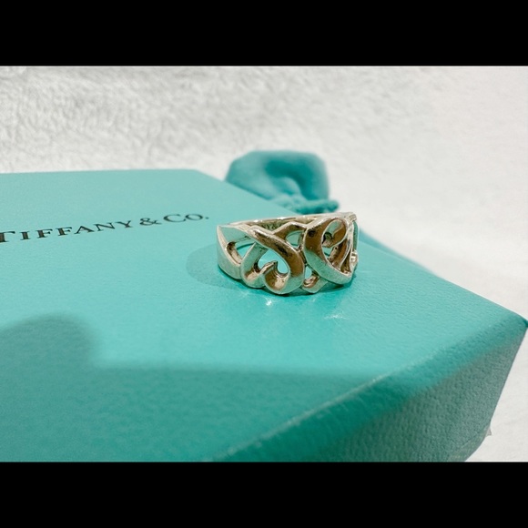 Tiffany & Co - Paloma Picasso Loving Heart Band Sterling Silver 925 Size 5 - Picture 2 of 3